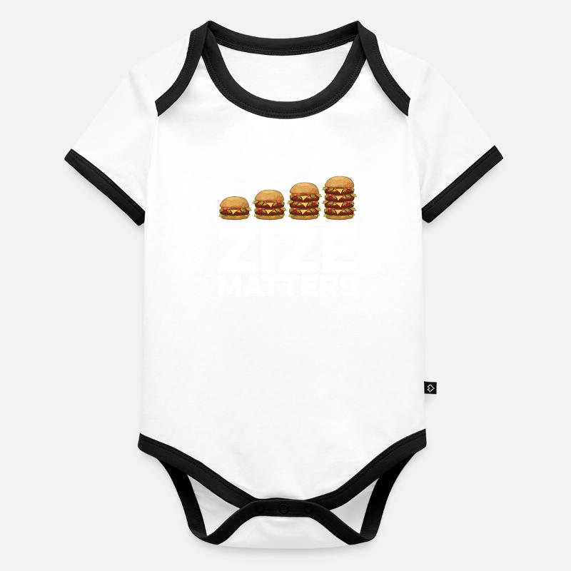 Zize compte pour les amateurs de hamburgers Body Bébé bio contrasté manches courtes