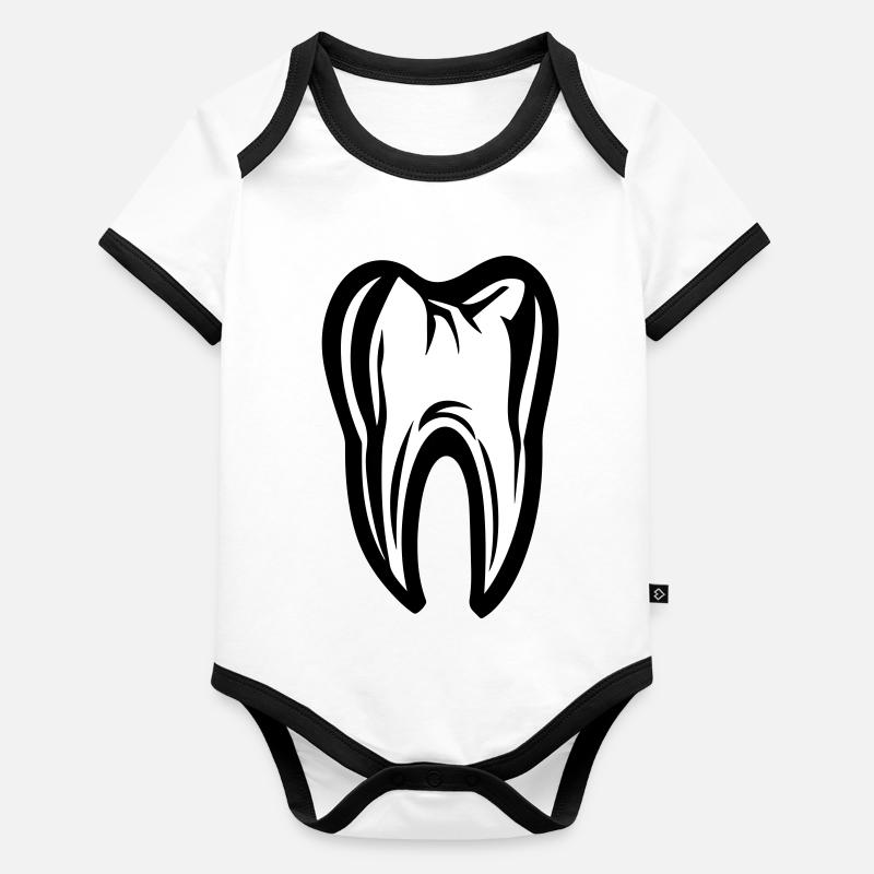 Icône de la dent dentiste Body Bébé bio contrasté manches courtes
