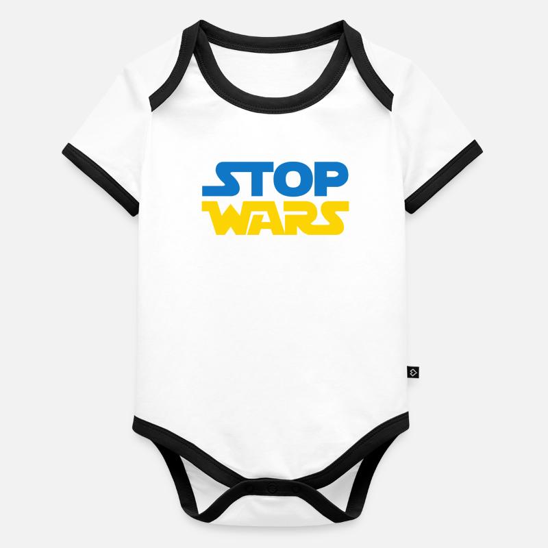 Stop Wars Baby Bio-Kurzarm-Kontrastbody