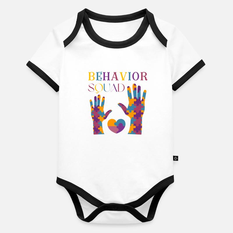 Aba Behavior Squad Applied Behavior Analysis Crew Body Bébé bio contrasté manches courtes