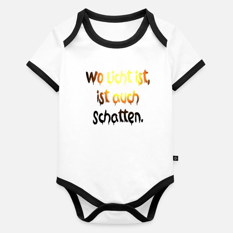 wo licht ist ist auch schatten Baby Bio-Kurzarm-Kontrastbody