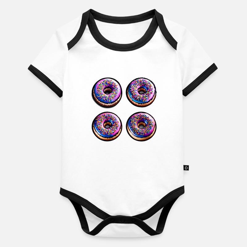 Vier Donuts Baby Bio-Kurzarm-Kontrastbody