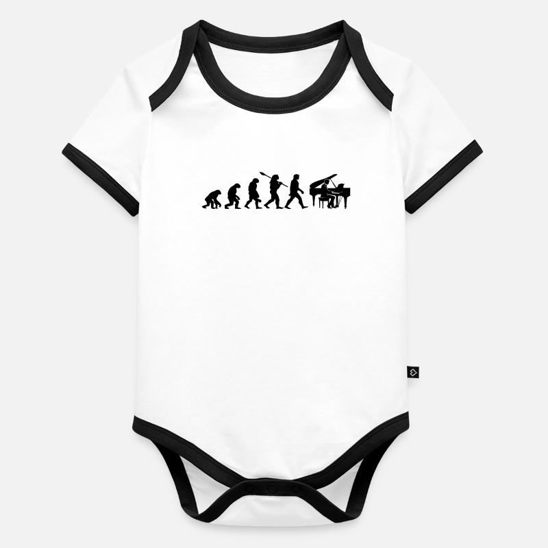 Evolution Pianiste Body Bébé bio contrasté manches courtes