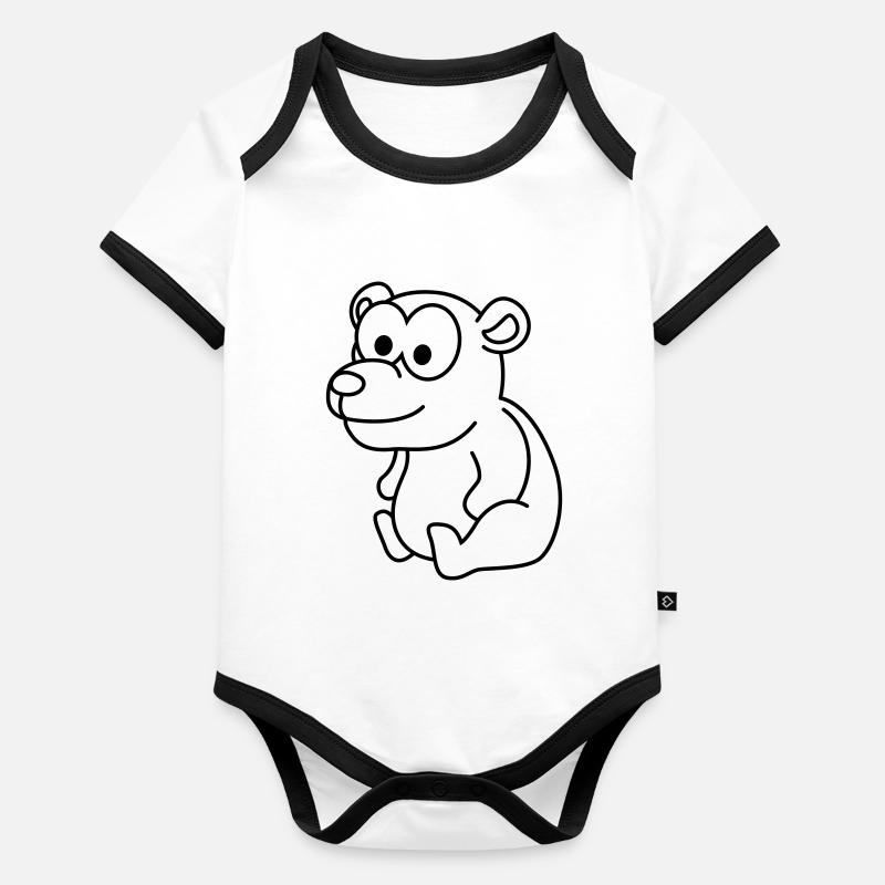 Bande dessinée Bear Body Bébé bio contrasté manches courtes