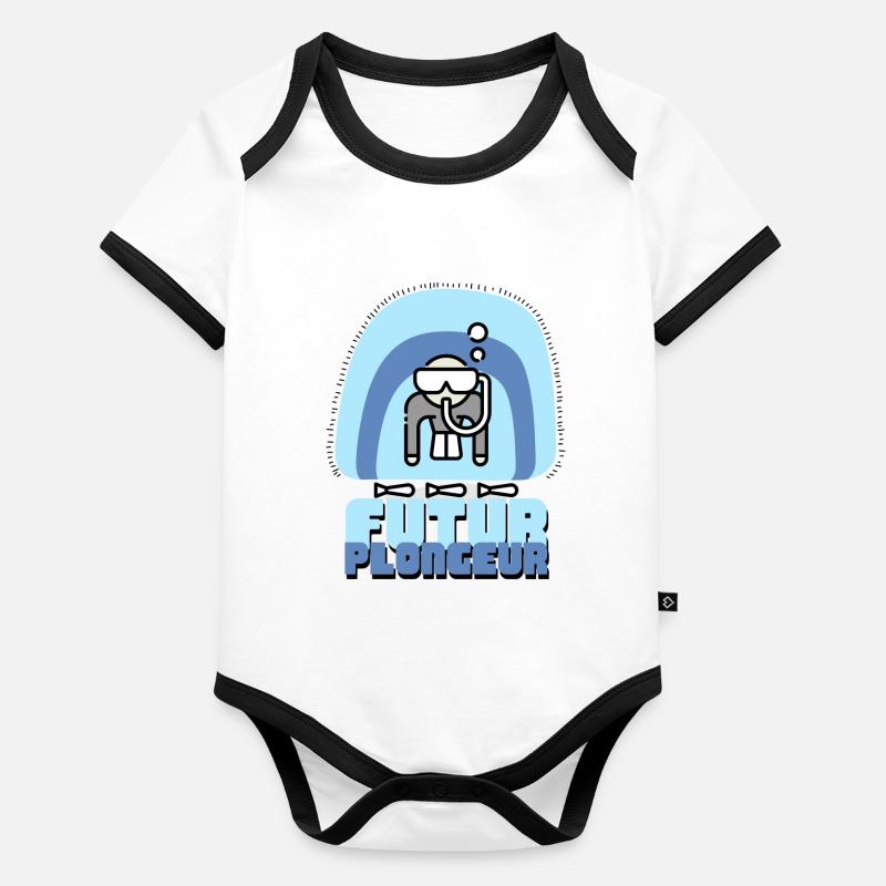 Futur Plongeur Body Bébé bio contrasté manches courtes