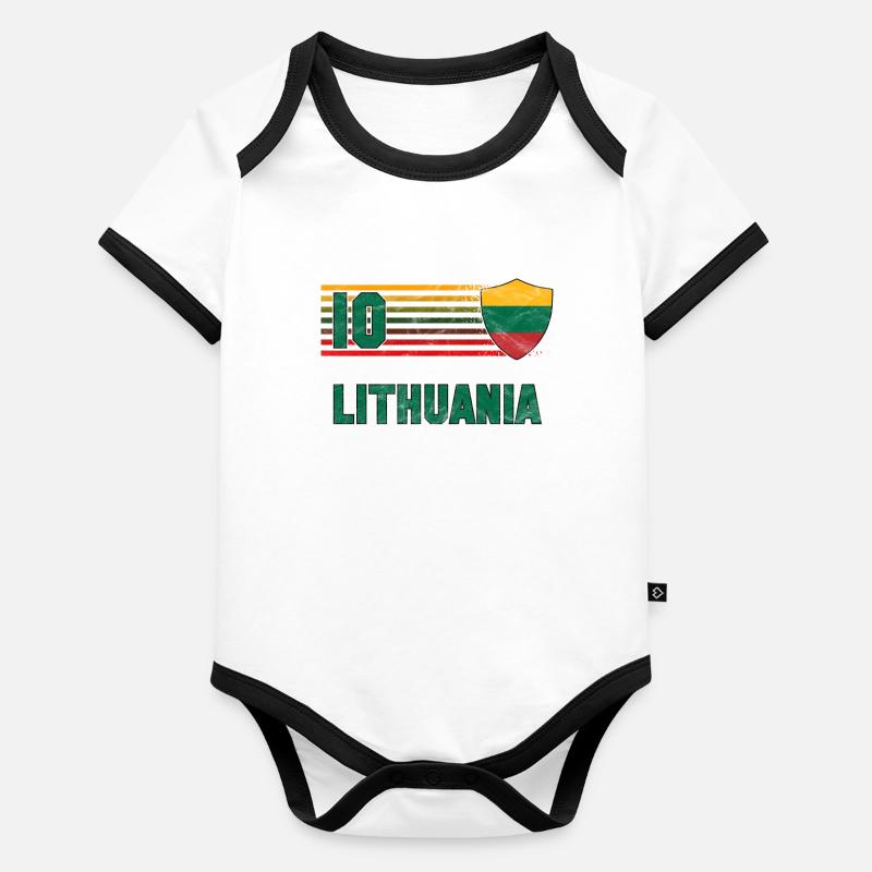 Lituanie Body Bébé bio contrasté manches courtes