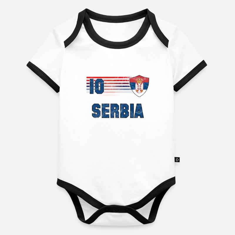 Serbie Body Bébé bio contrasté manches courtes