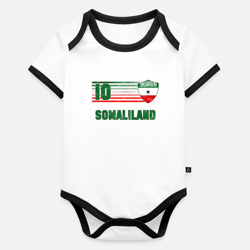 Somaliland Body Bébé bio contrasté manches courtes