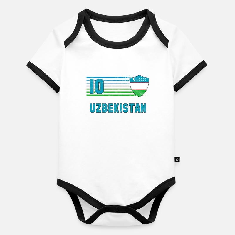 Usbekistan Baby Bio-Kurzarm-Kontrastbody
