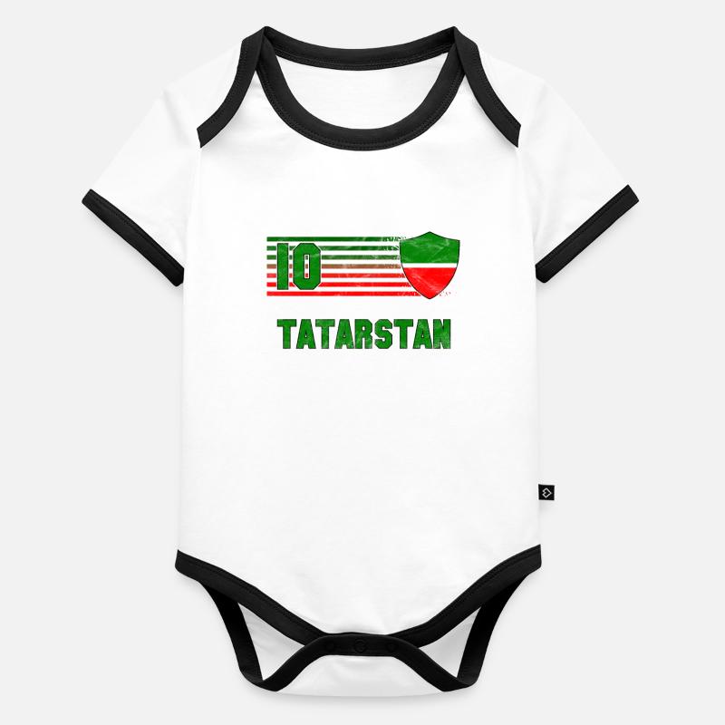 Tatarstan Body Bébé bio contrasté manches courtes