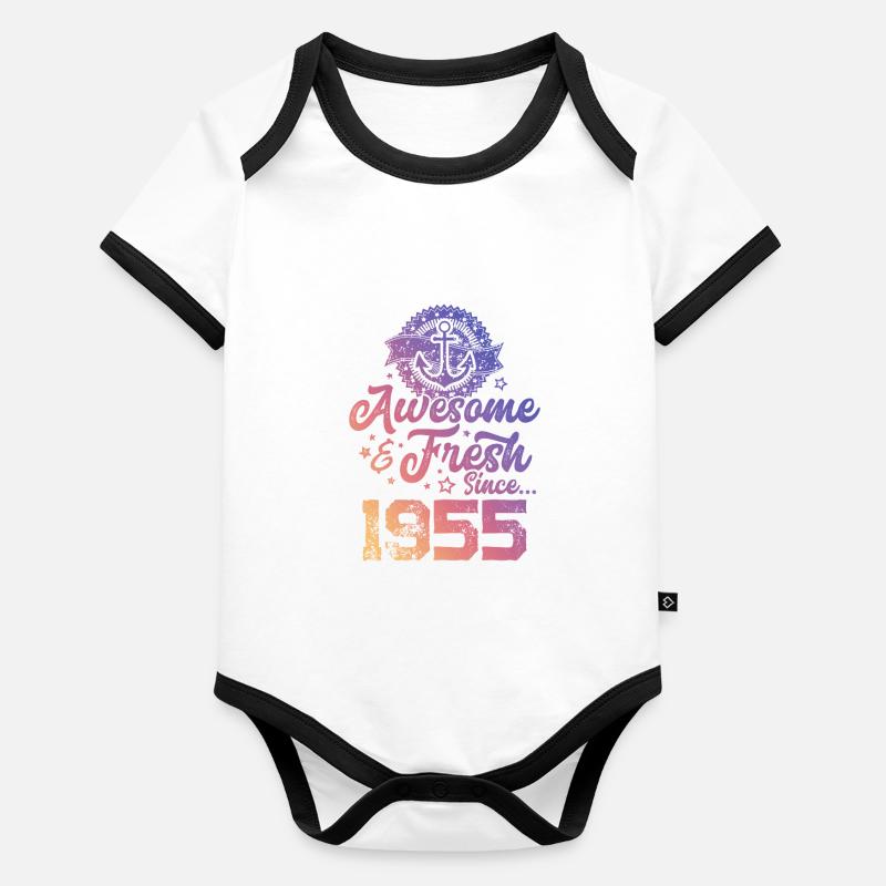 1955 awesome fresh Organic Baby Contrasting Bodysuit