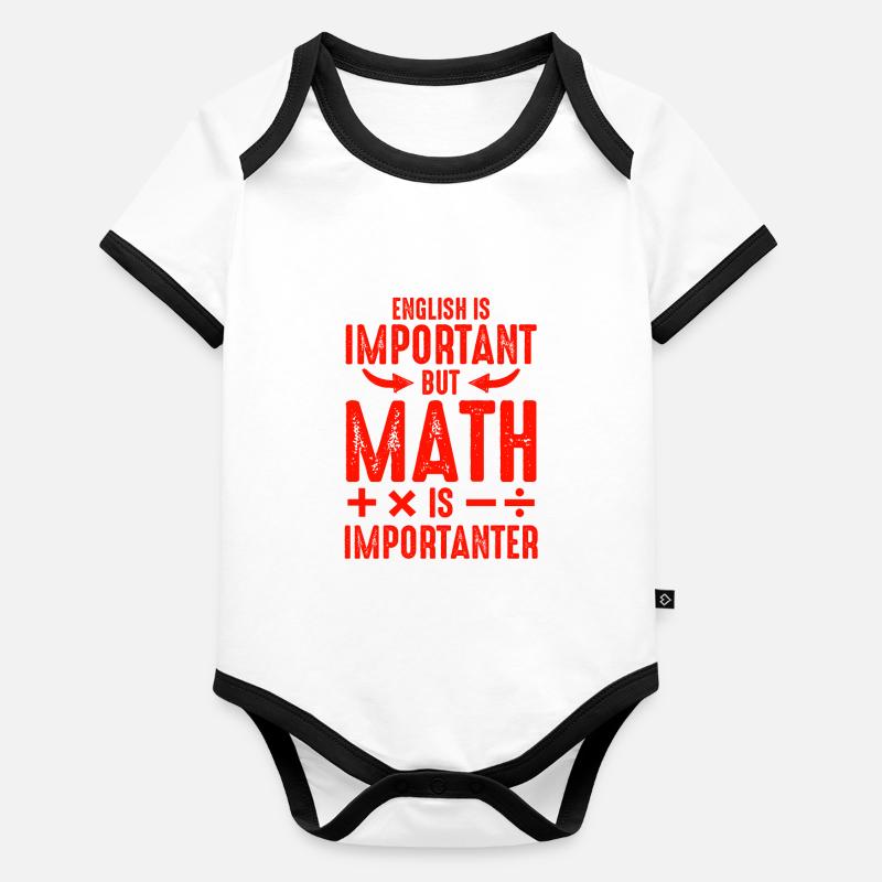Mathematics is important Organic Baby Contrasting Bodysuit