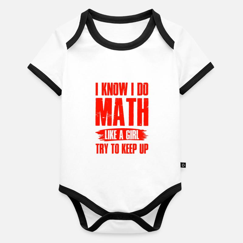 mathematik mädchen Baby Bio-Kurzarm-Kontrastbody