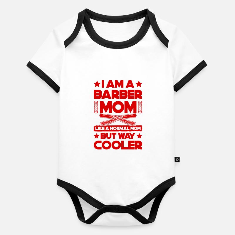 Maman coiffeuse Body Bébé bio contrasté manches courtes