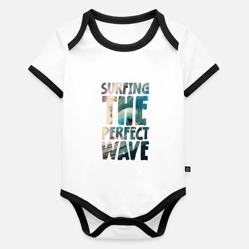 Surfing The Perfect Wave Baby Bio-Kurzarm-Kontrastbody
