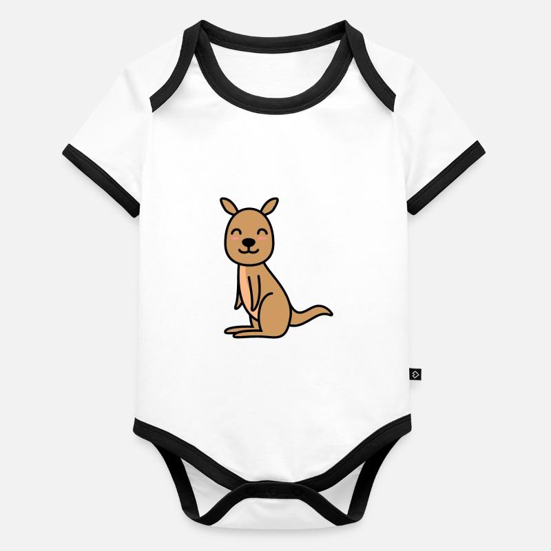 Bande dessinée kangourou Body Bébé bio contrasté manches courtes
