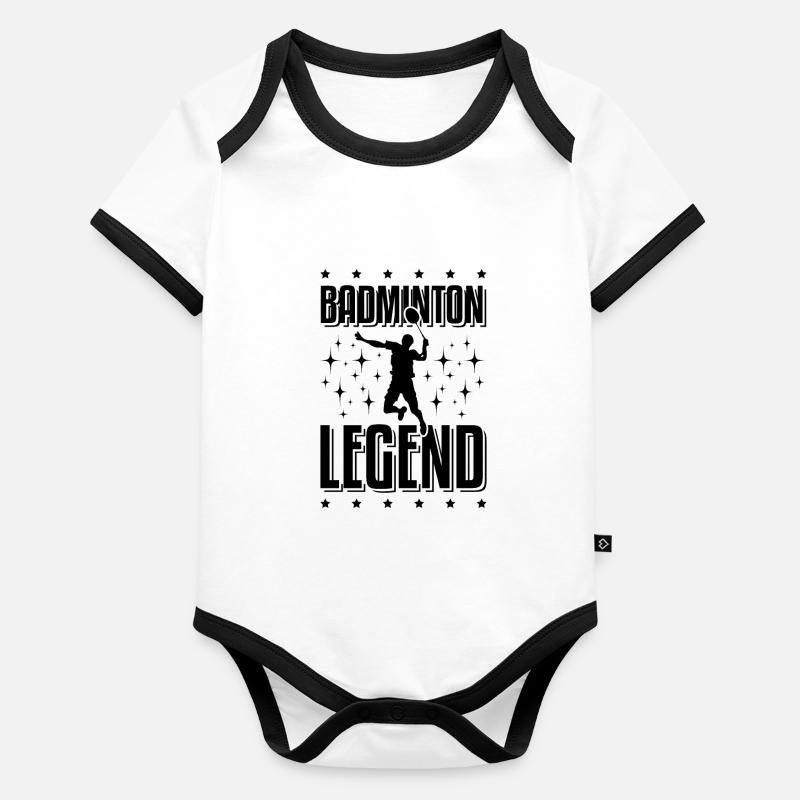 Légende de Bedminton Body Bébé bio contrasté manches courtes
