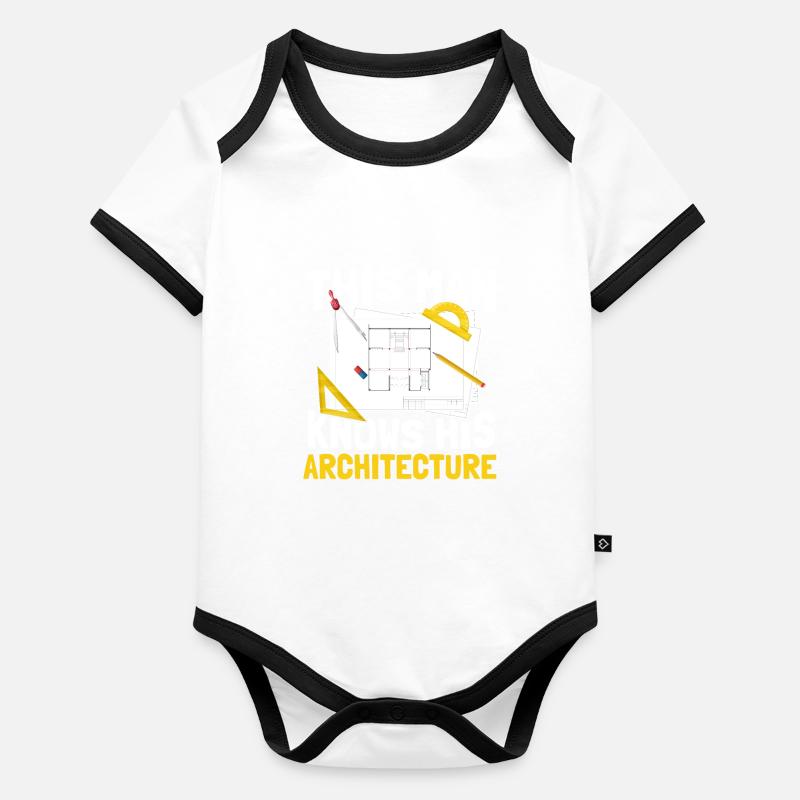 Architecte Body Bébé bio contrasté manches courtes