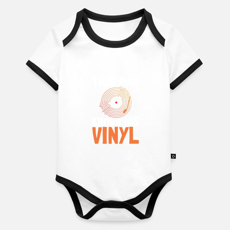Collectionneur de disques vinyle LP Body Bébé bio contrasté manches courtes