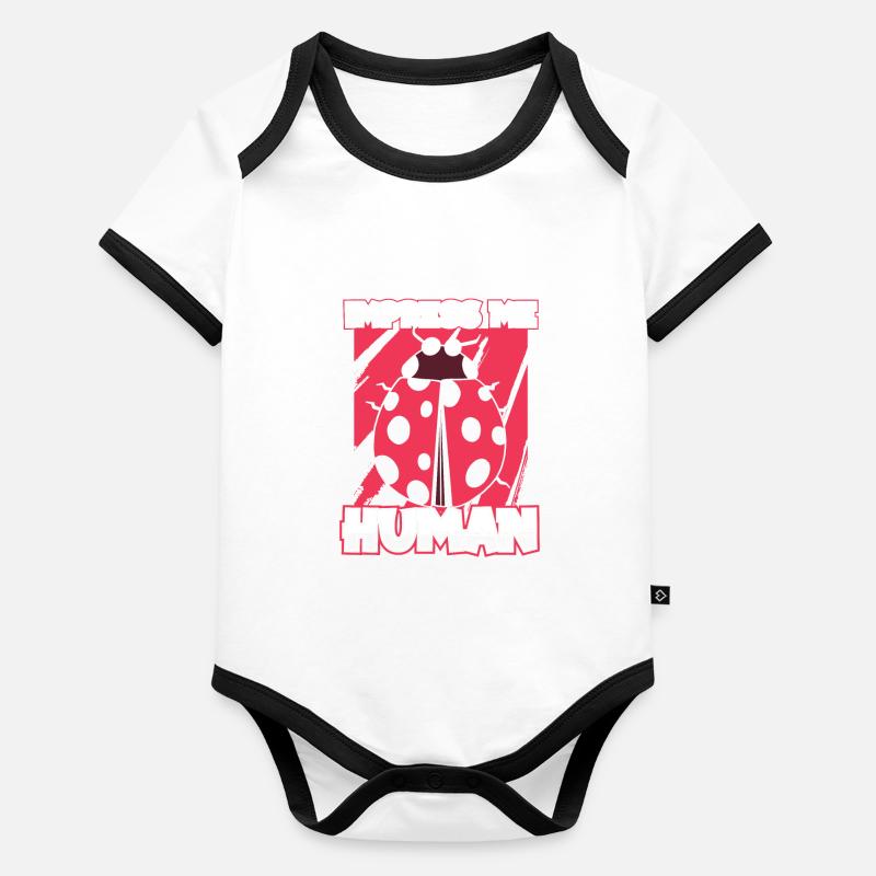 Ladybug Modschegiebchen Mariechenkäfer Body Bébé bio contrasté manches courtes