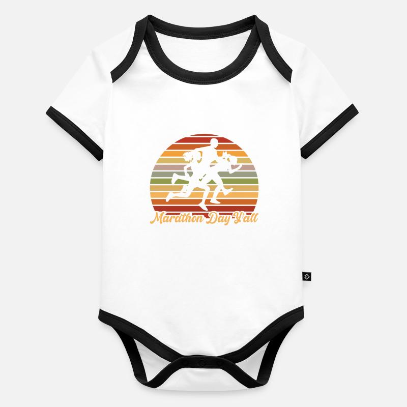 Halbmarathon Joggen Laufen Geschenk Baby Bio-Kurzarm-Kontrastbody