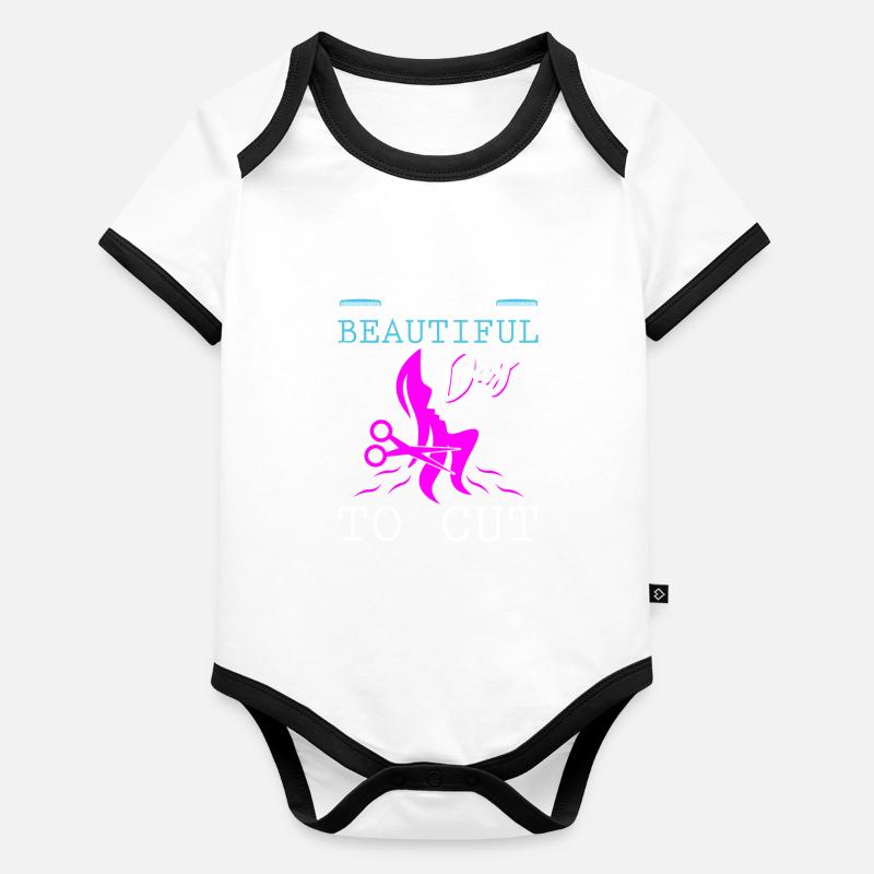 Coiffeur Coiffeur Body Bébé bio contrasté manches courtes