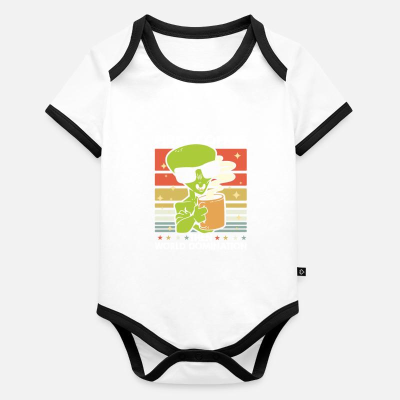 Alien Alien Sunglasses Coffee Organic Baby Contrasting Bodysuit