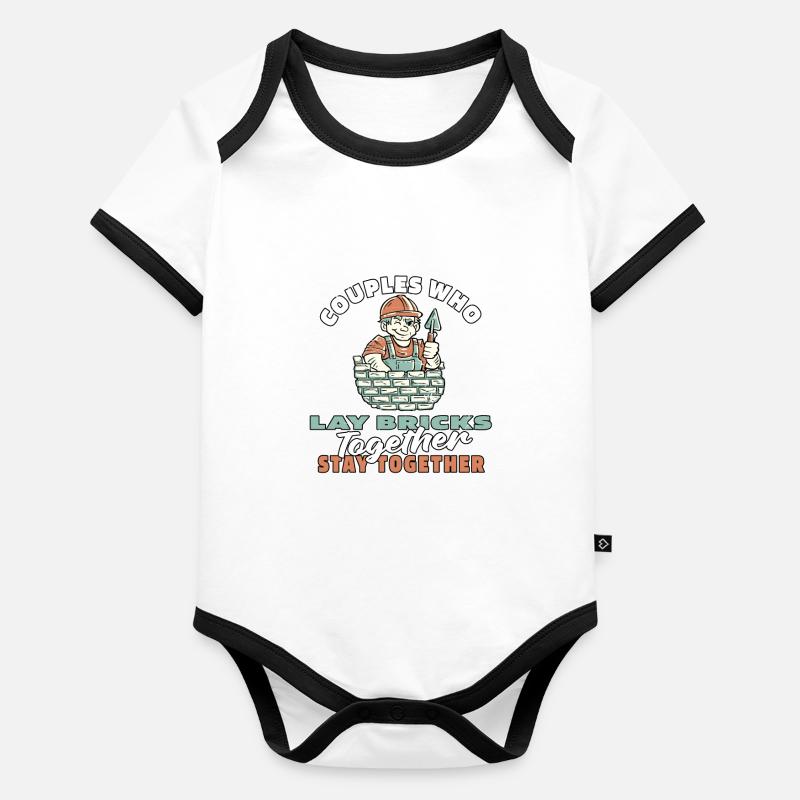 Bricklayer couple Organic Baby Contrasting Bodysuit