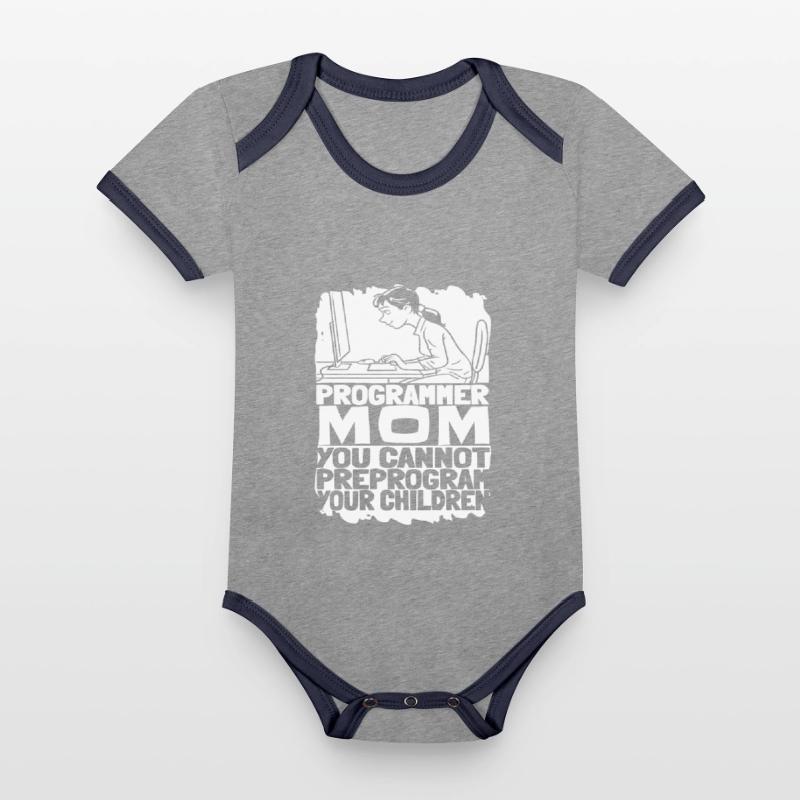 Entwickler Coder Programmierer Mama Baby Bio-Kurzarm-Kontrastbody
