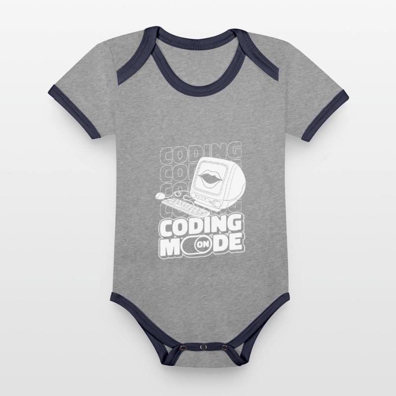 Entwickler Coder Programmierer Computer Baby Bio-Kurzarm-Kontrastbody