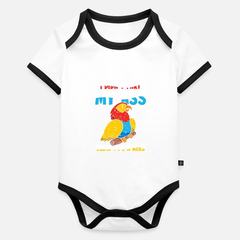 Perroquet Drôle Body Bébé bio contrasté manches courtes