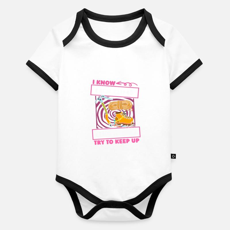 Filles grimpeuses sur glace Body Bébé bio contrasté manches courtes