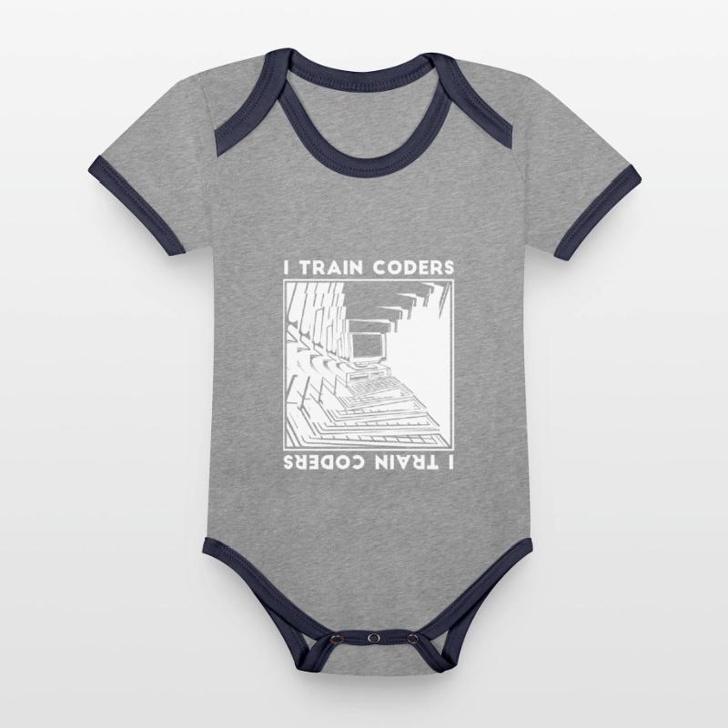 Entwickler Coder Programmierer Rechner Baby Bio-Kurzarm-Kontrastbody