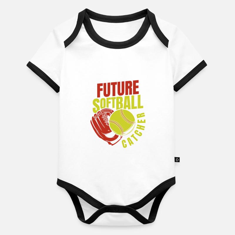 Receveur de balle molle Body Bébé bio contrasté manches courtes