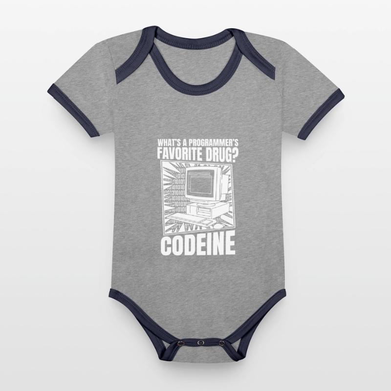 Entwickler Coder Programmierer Computer Baby Bio-Kurzarm-Kontrastbody