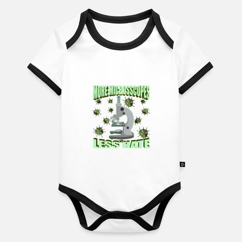 Biologie Biologiste Microscope Body Bébé bio contrasté manches courtes