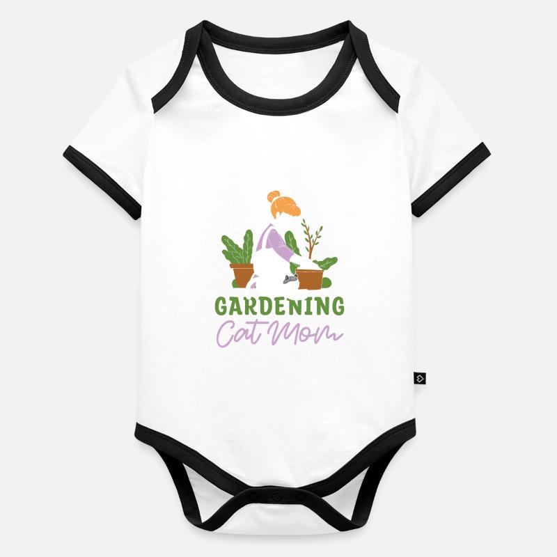 Hobbygärtner Garten Mutter Gartenkatze Baby Bio-Kurzarm-Kontrastbody