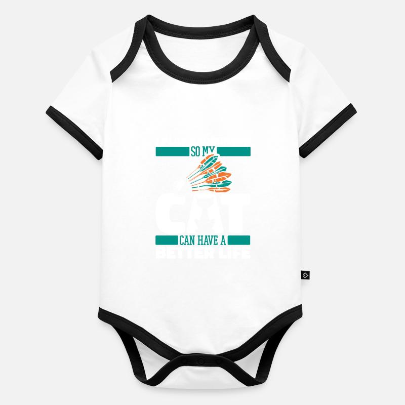 Badminton badminton chat Body Bébé bio contrasté manches courtes