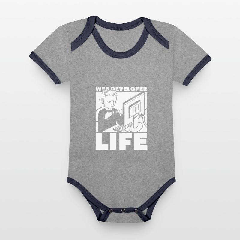 Web Developer Web Developer Life Organic Baby Contrasting Bodysuit