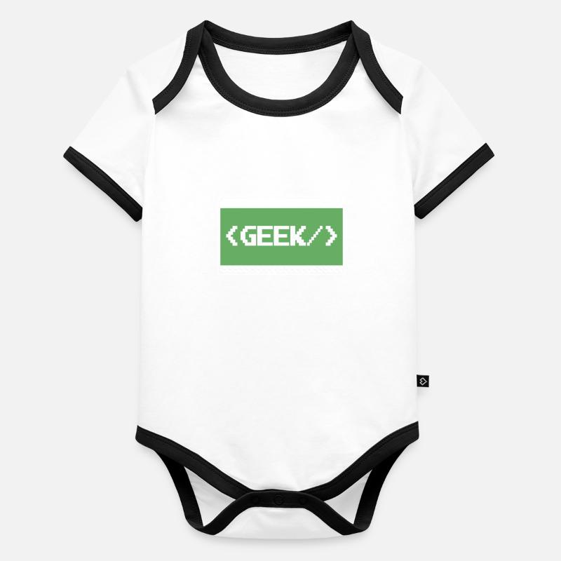 Développeur Coder Programmeur Geek Body Bébé bio contrasté manches courtes
