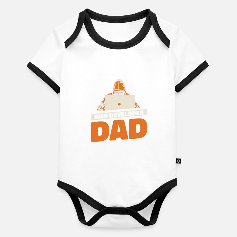 Développeur Web Père Body Bébé bio contrasté manches courtes