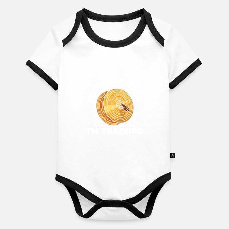 Fan train marching band cymbal Organic Baby Contrasting Bodysuit