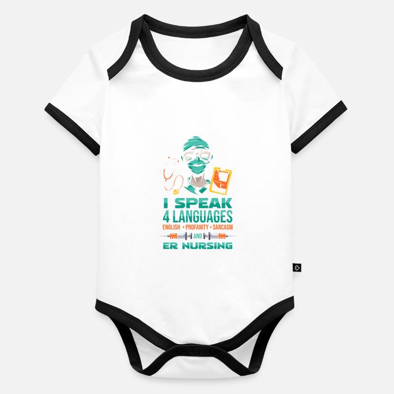 Infirmière d’urgence Body Bébé bio contrasté manches courtes