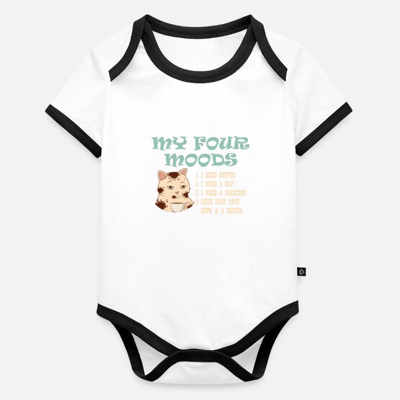 Café Café Chat Body Bébé bio contrasté manches courtes