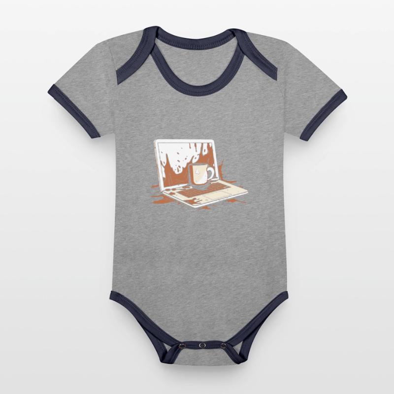 Developer, Coder, Programmer, Coffee Organic Baby Contrasting Bodysuit