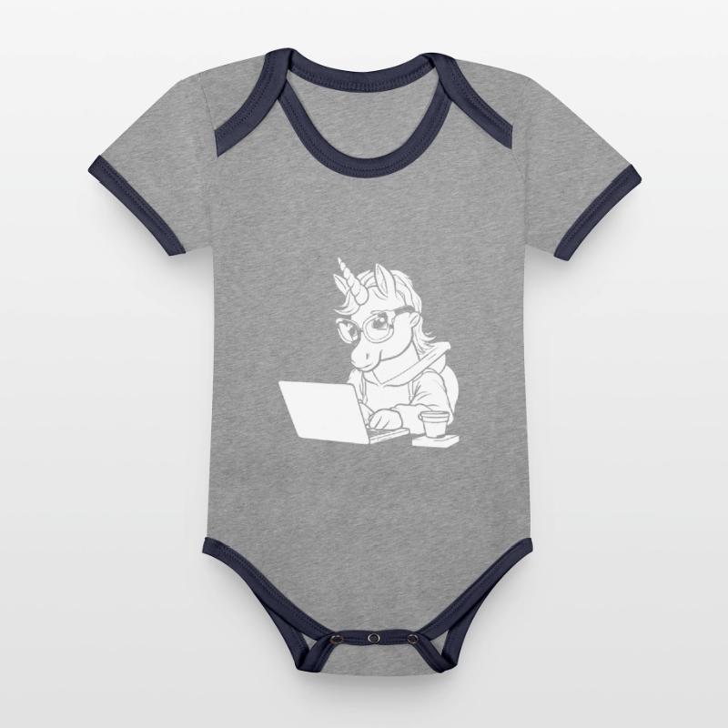 Entwickler Coder Programmierer Kaffee Baby Bio-Kurzarm-Kontrastbody