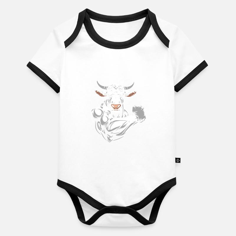 Vache de remise en forme Body Bébé bio contrasté manches courtes
