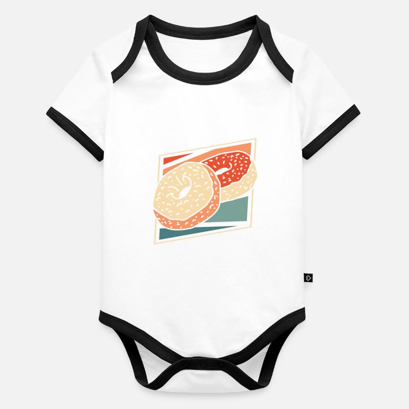 Beignet Body Bébé bio contrasté manches courtes