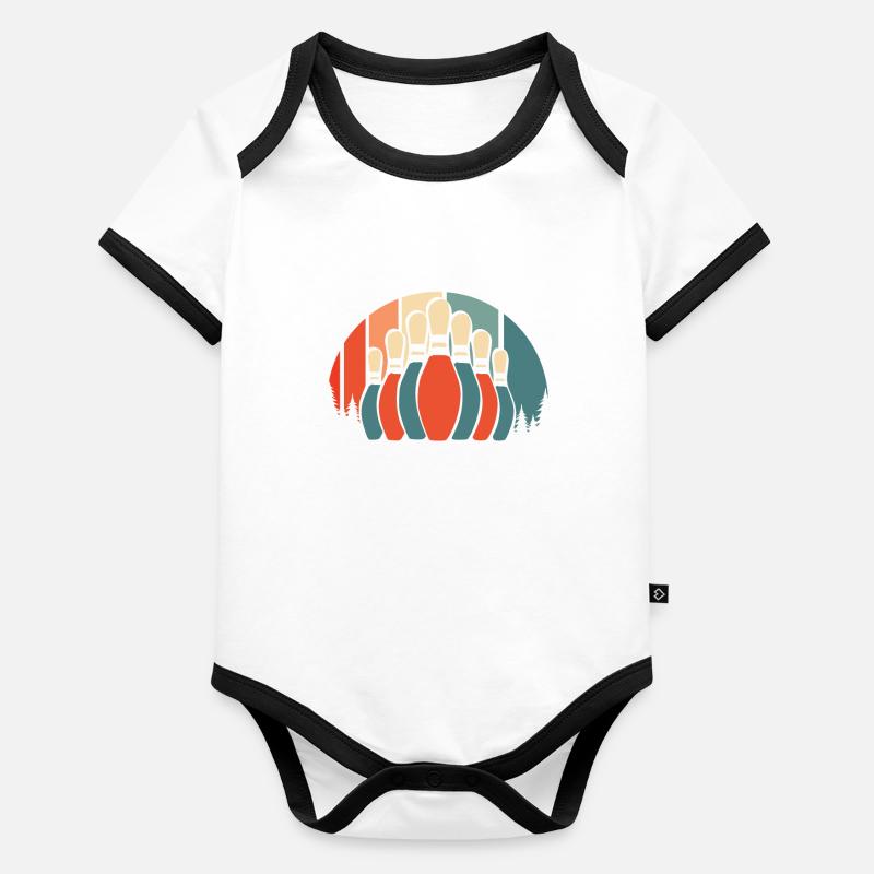 Bowling Bowlen Bowler Organic Baby Contrasting Bodysuit