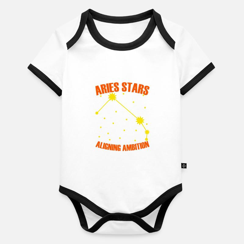 Widder Astrologie Baby Bio-Kurzarm-Kontrastbody
